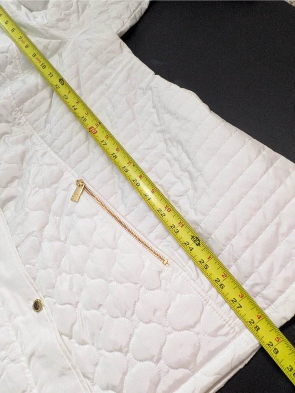 Liz Claiborne Quilted Jacket Coat Womens Sz 2X White Detachable Hood - Picture 8 of 9
